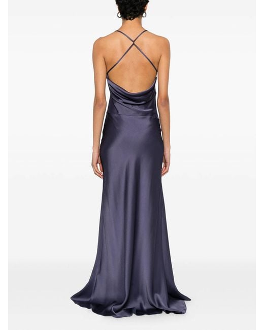 Victoria Beckham Purple Scoop Neck Maxi Dress