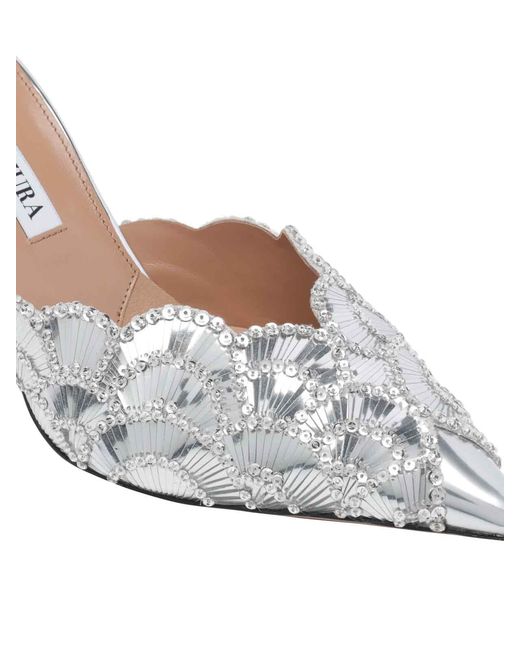 Aquazzura White Ce Soir Pump Mules