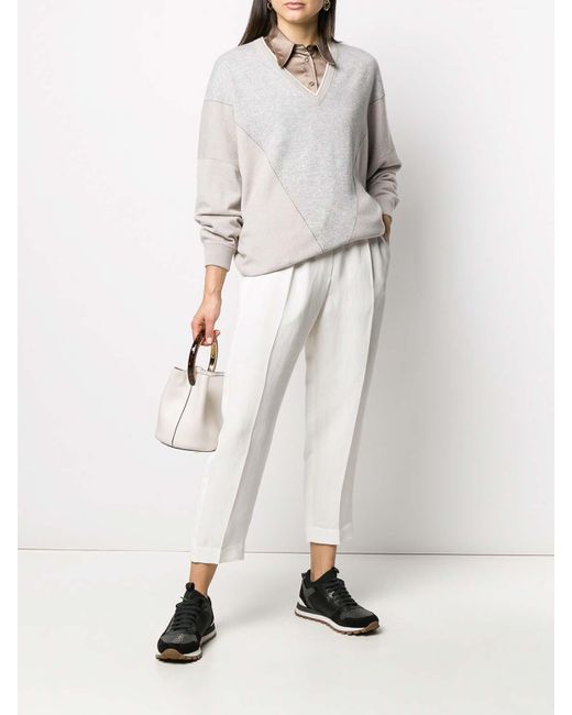 Brunello Cucinelli White Pants With Elasticated Waist