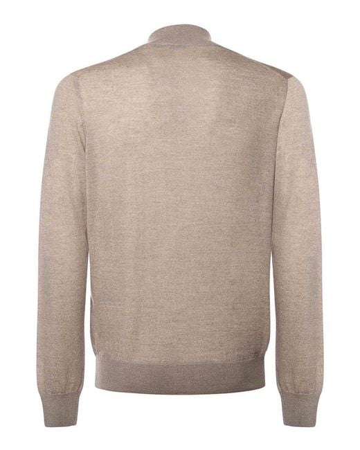Giuliano Galiano Brown Wool Zip-Up Jacket for men