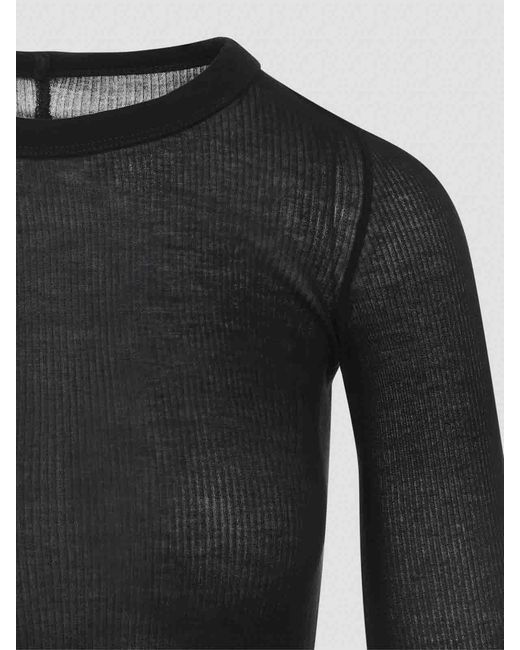 Rick Owens Black Rib Ls T-Shirt