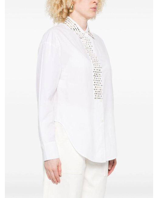 Forte_forte White Cotton Shirt With Crescent Studs