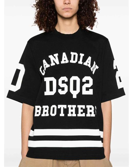 DSquared² Black Logo-Print T-Shirt