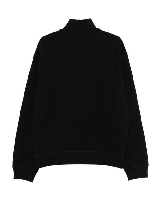 DSquared² Black Half-Zip Sweatshirt With High Collar for men