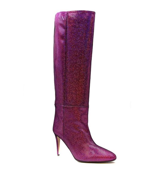 Anna F. Purple Heeled Boots