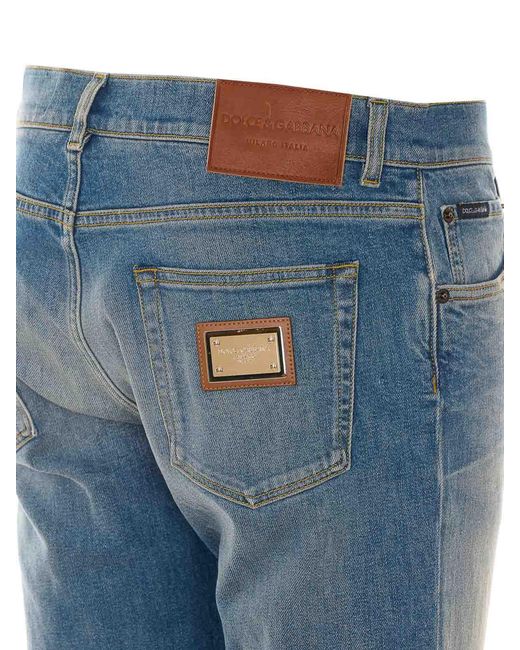 Dolce & Gabbana Blue Skinny Jeans for men
