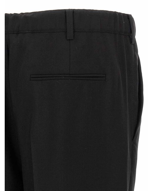 Marni Black Stitched Crease Flared Trousers for men
