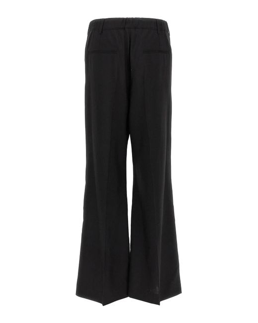 Marni Black Stitched Crease Flared Trousers for men