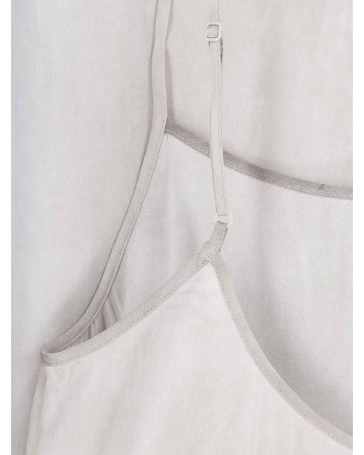 Uma Wang White Anaya Midi Silk Blend Dress