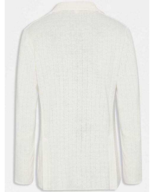 Lardini White Knitted Jacket for men