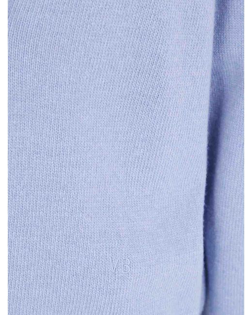 Victoria Beckham Blue Polo Collar Jumper