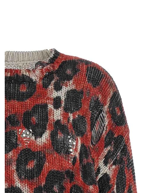 R13 Red Torn Sweater