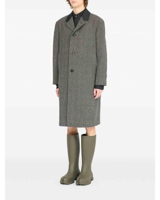 Maison Margiela Gray Long Single-Breasted Wool Coat for men