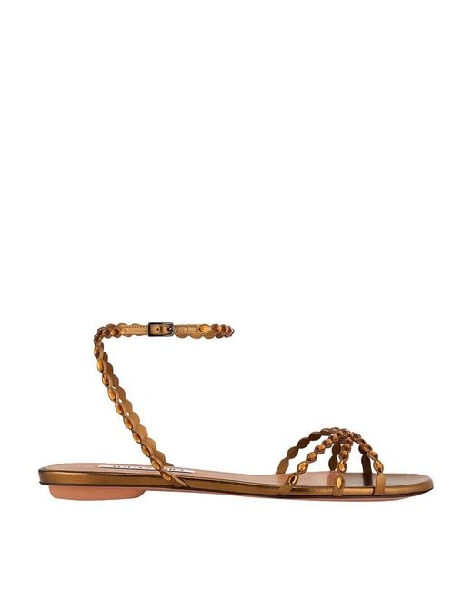 Aquazzura White Love Struck Flat Sandals