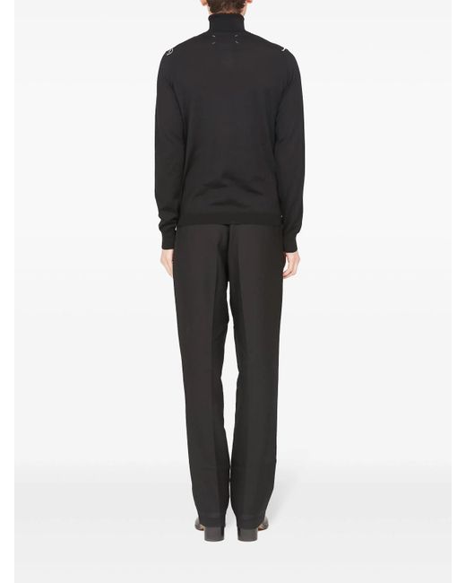 Maison Margiela Blue Roll Neck Merino-Wool Jumper