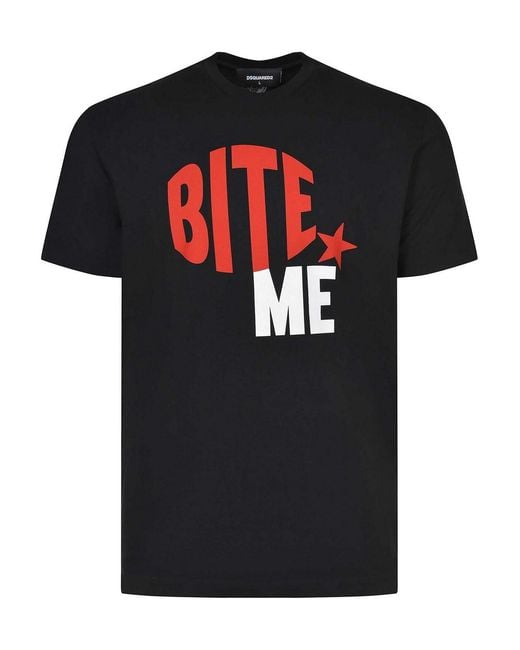 DSquared² Black T-Shirt Made Of Cotton for men