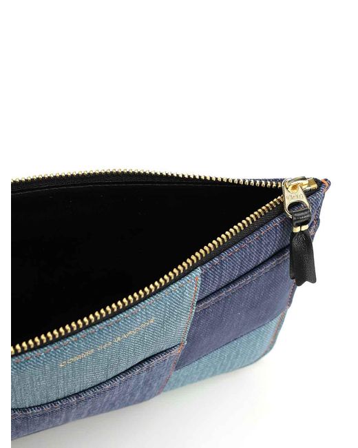 Comme des Garçons Blue Patchwork Pouch