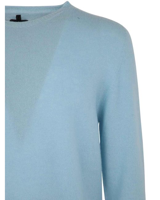 MD75 Blue Cashmere Crew Neck Sweater for men