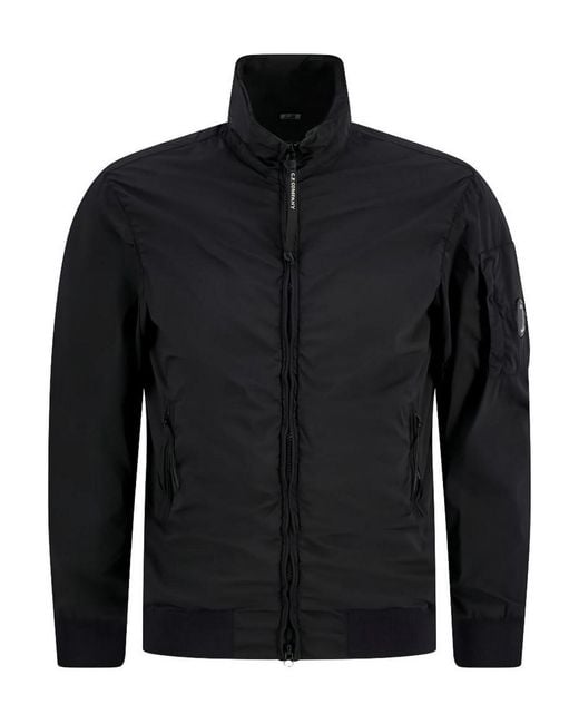 C P Company Black Nylon Turtleneck Jacket for men