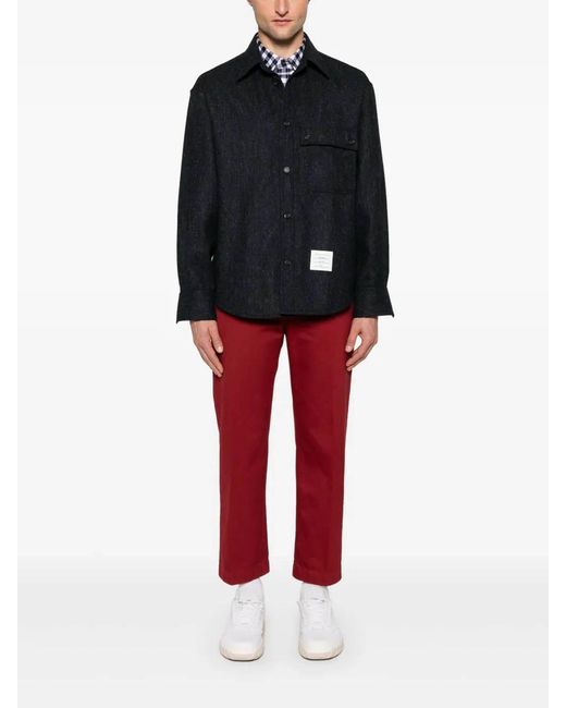 Thom Browne Black Oversized Pc Shirt W/ Double Needle for men