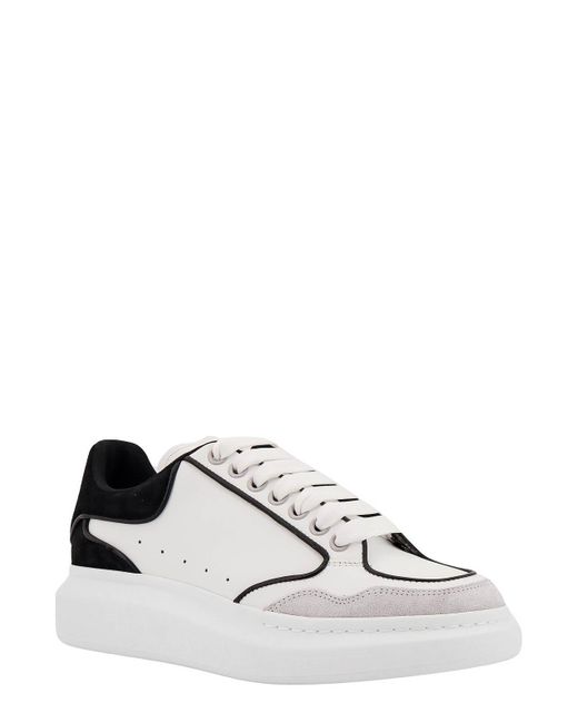 Alexander McQueen White Leather Sneakers With Contrasting Profiles for men