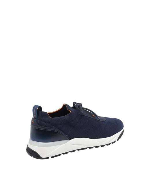 Santoni Blue And Flin Sneakers for men