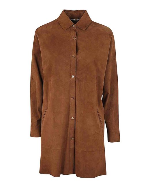 The Jackie Leathers Brown Swan Long Sleeves Trench