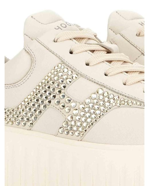 Hogan Natural H-Stripes Leather Sneakers