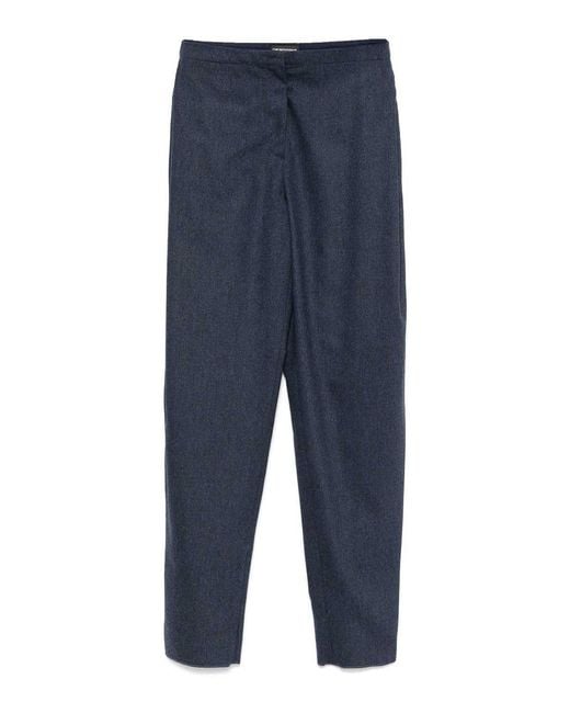 Emporio Armani Blue Straight-Leg Trousers