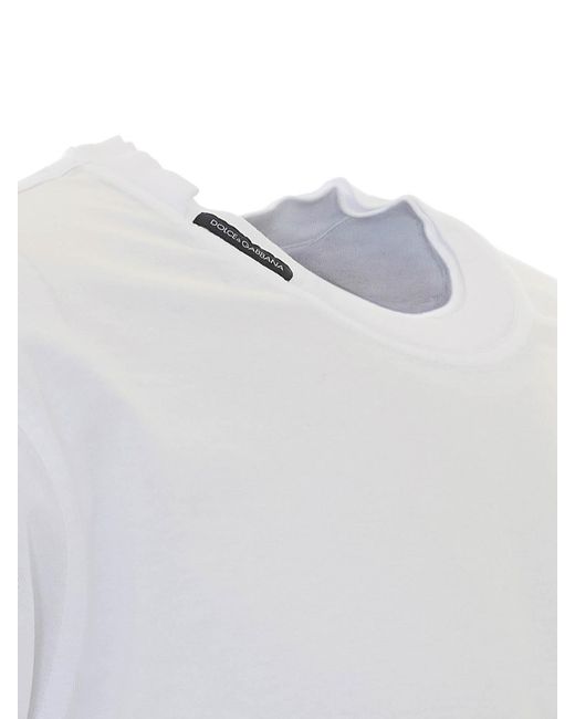 Dolce & Gabbana White Jersey T-Shirt for men