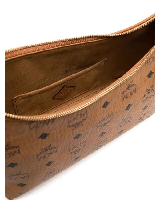 MCM White Small Aren Hobo Bag