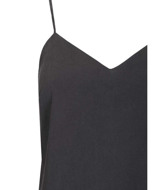 Max Mara Black Silk Canvas Top