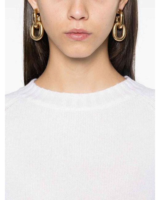 Wild Cashmere White Crew-Neck Sweater
