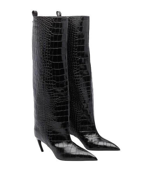 The Attico Black Dark Lea Boots