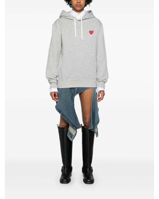 Comme des Garçons Gray Logo Cotton Hoodie