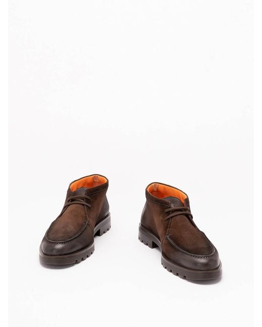Santoni Brown 'Rock' Lace Up for men