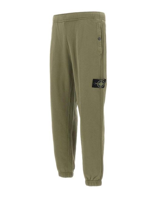 Stone Island Green Military Cotton Jogger Trousers for men