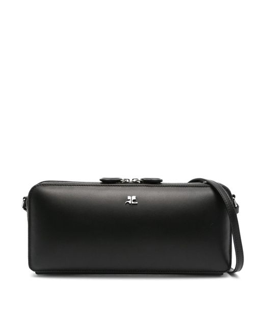 Courreges Black Cloud Reflex Leather Baguette Bag