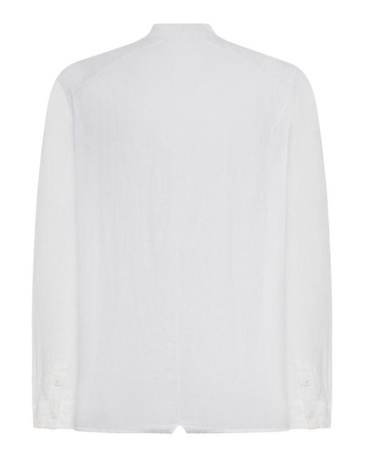 Transit White Mandarin Collar Shirt for men