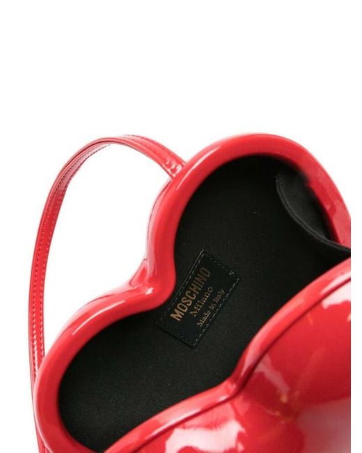 Moschino Red Scarlet Heart Frame Clutch