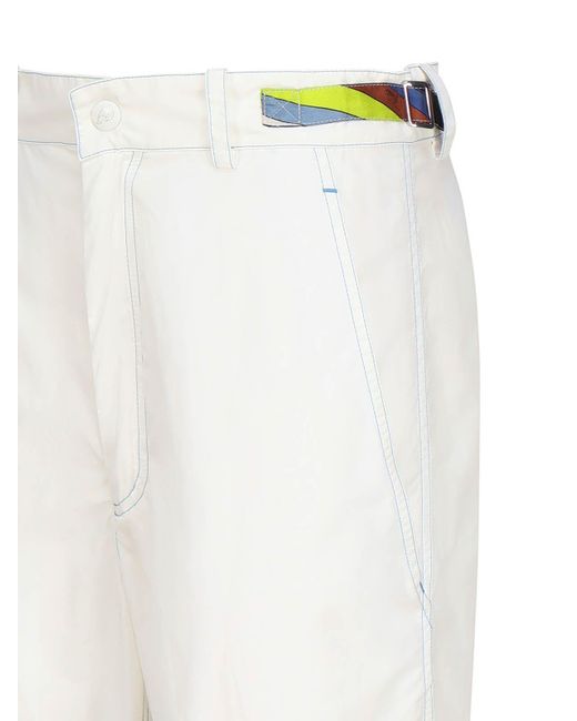 Emilio Pucci White Iride Cargo Trousers