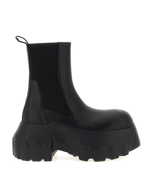 Rick Owens Black Beatle Mega Tractor Ankle Boots for men
