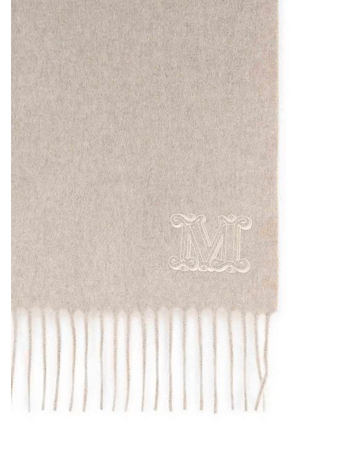 Max Mara White Wsdalia' Cashmere Stole