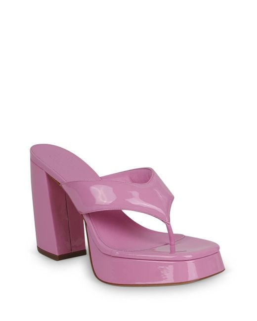Gia Borghini Pink Square Toe Sandals