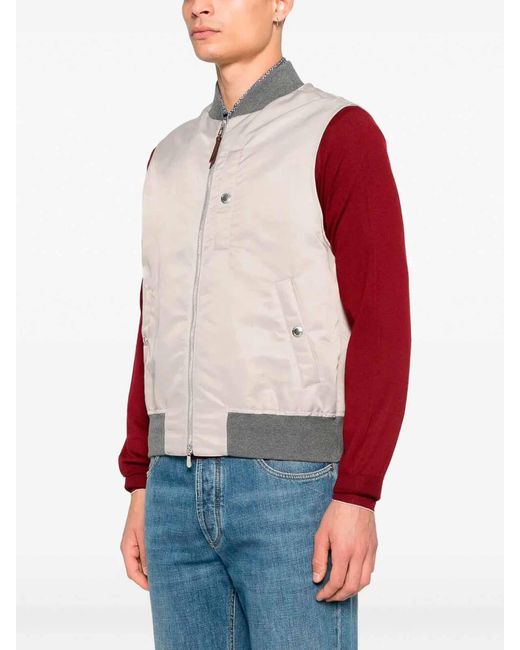 Brunello Cucinelli Natural Bomber Jacket for men