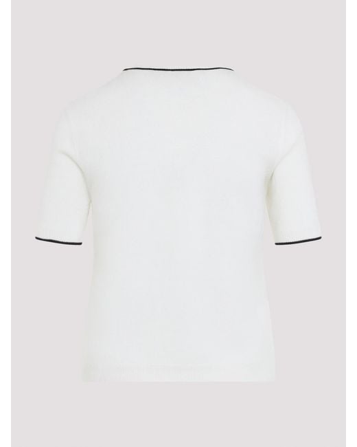 Valentino White Knit Wool T-Shirt