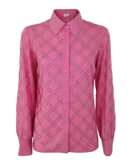P.A.R.O.S.H. Pink Crystals Detail Blouse