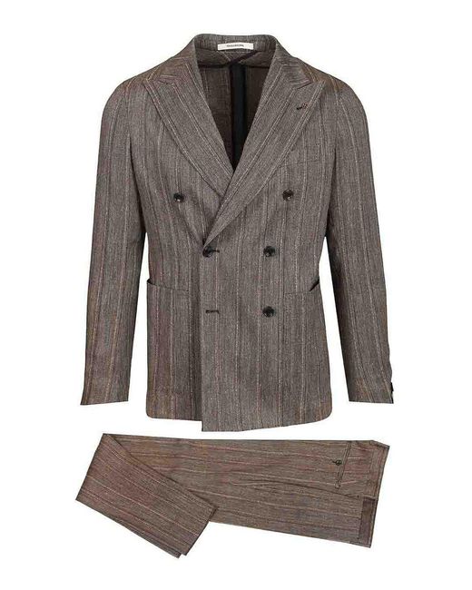Tagliatore Gray "Monecarlo" Double-Breasted Suit for men