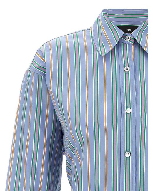 Etro Blue Striped Shirt