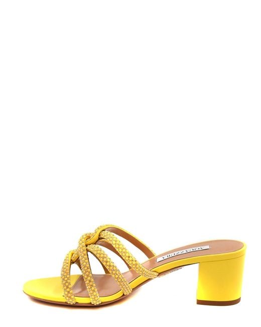 Aquazzura Yellow Leather Sandals